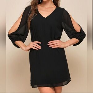 Lulu's Black Long Sleeve Dress with Cut-Outs